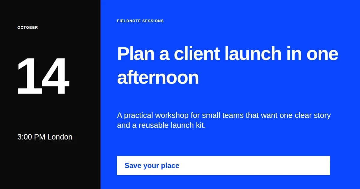 The finished event promo image with a date, a place, and a bold headline