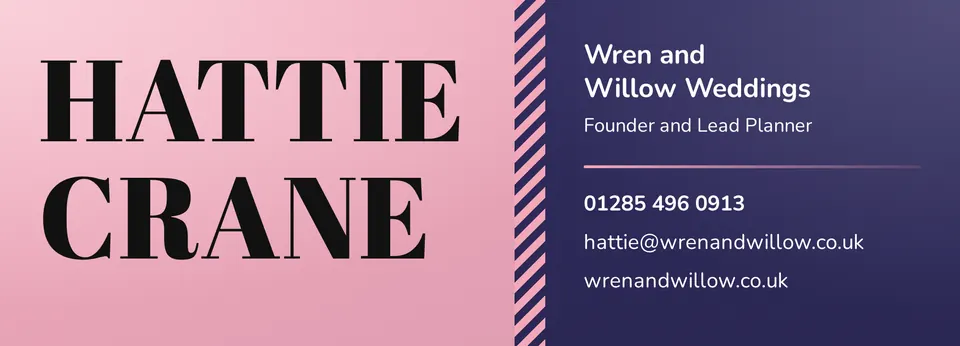 The Bold email signature design made for a third business, with its own details and brand.