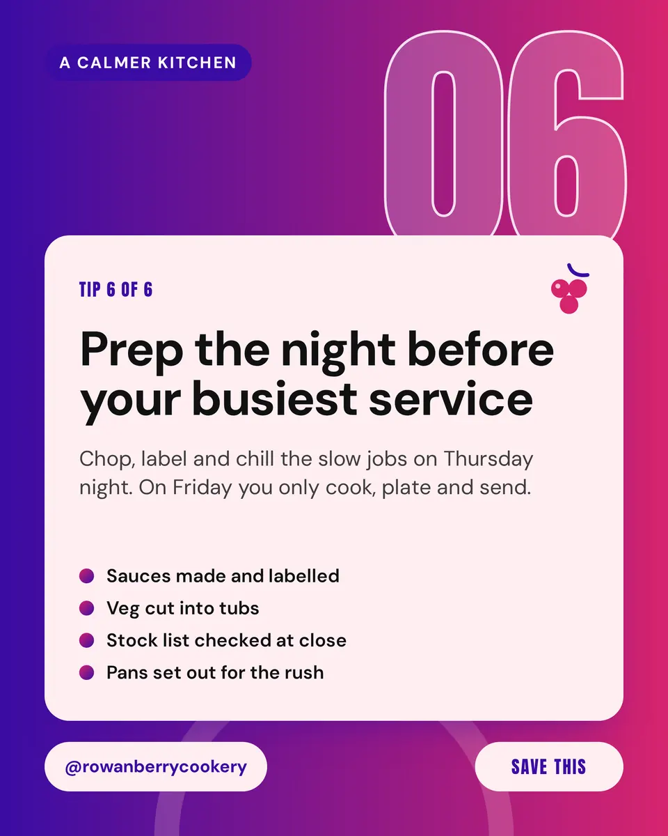 The Tips carousel slide design made for a third business, with its own details and brand.