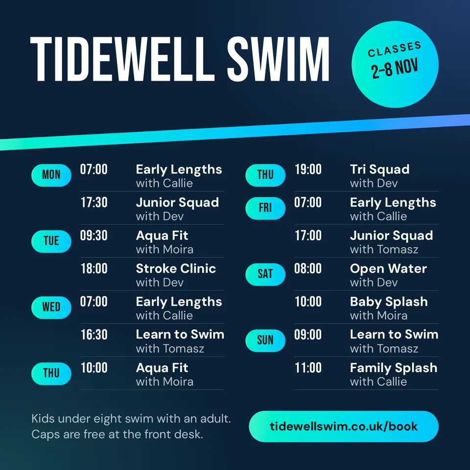 The Weekly class timetable design made for a second business, with its own details and brand.