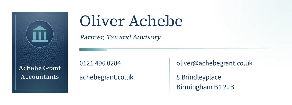 The Classic email signature design made for a second business, with its own details and brand.