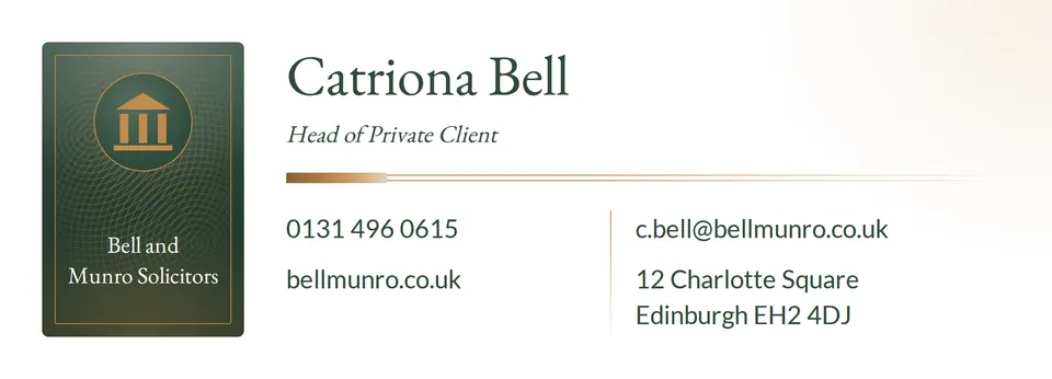 The Classic email signature design made for a third business, with its own details and brand.