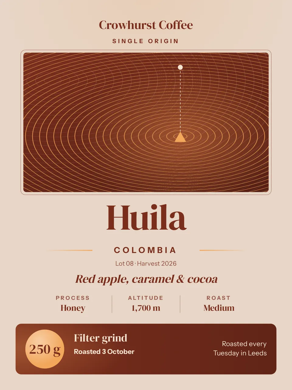 The Coffee bag label design made for a second business, with its own details and brand.