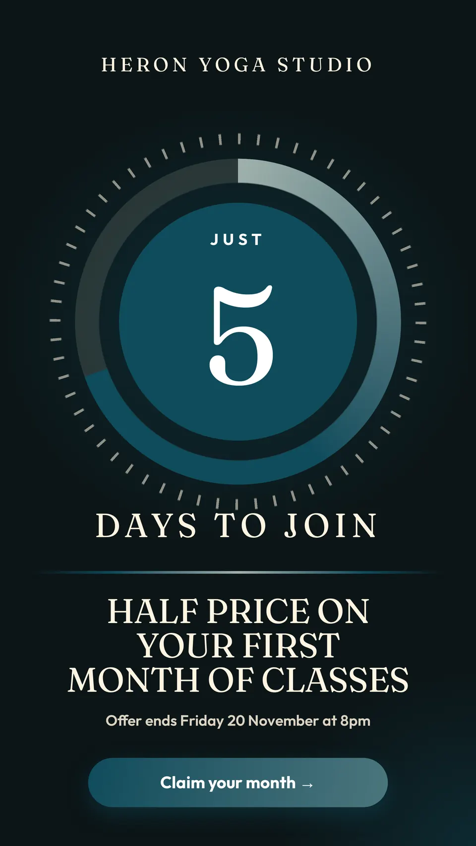 The Countdown offer ad design made for a second business, with its own details and brand.