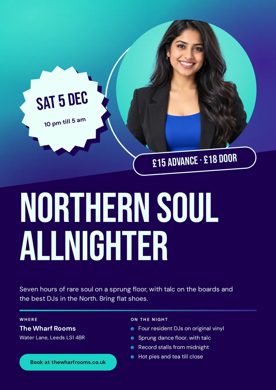 The Event flyer design made for a second business, with its own details and brand.