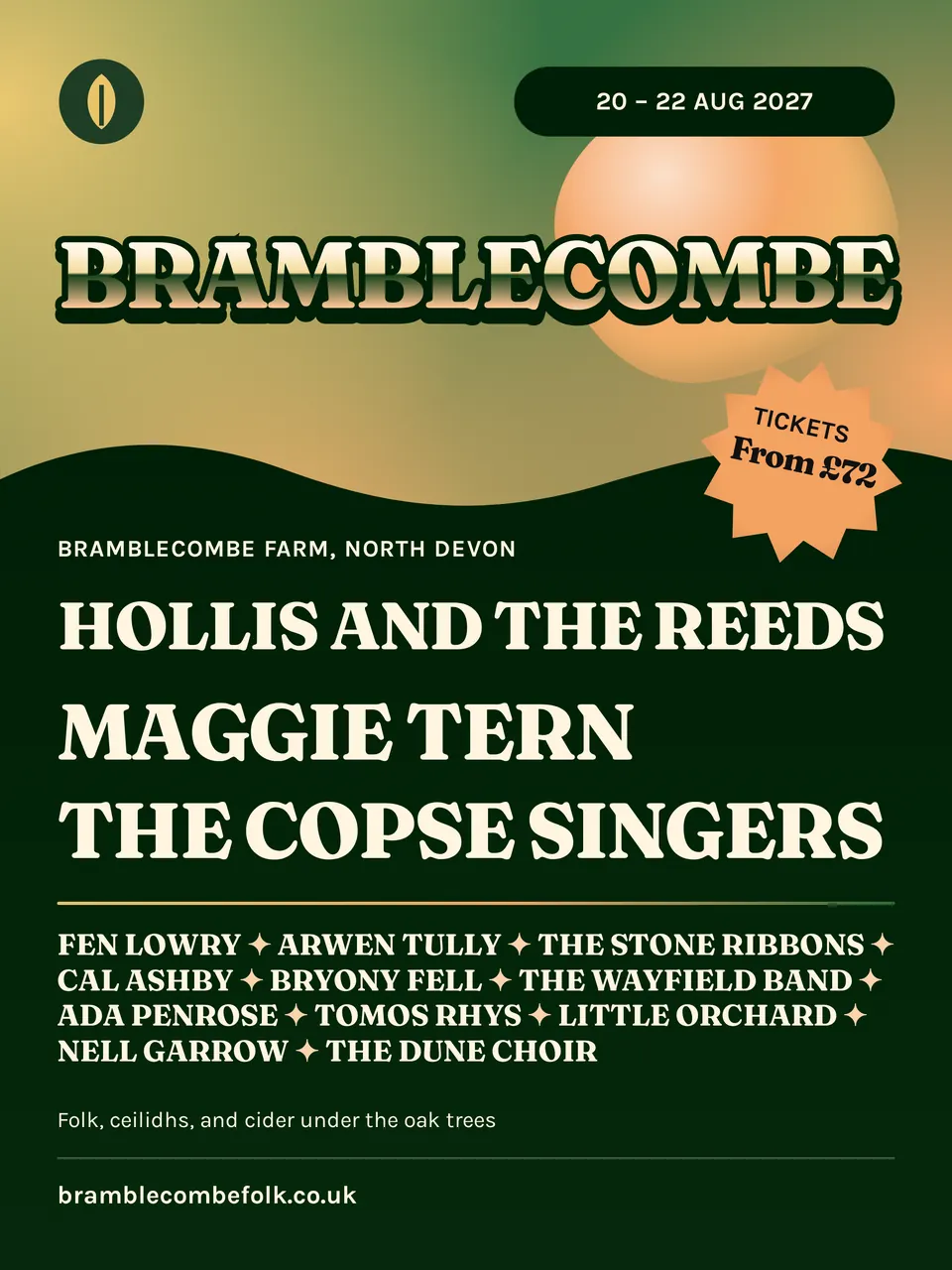 The Festival line-up poster design made for a third business, with its own details and brand.
