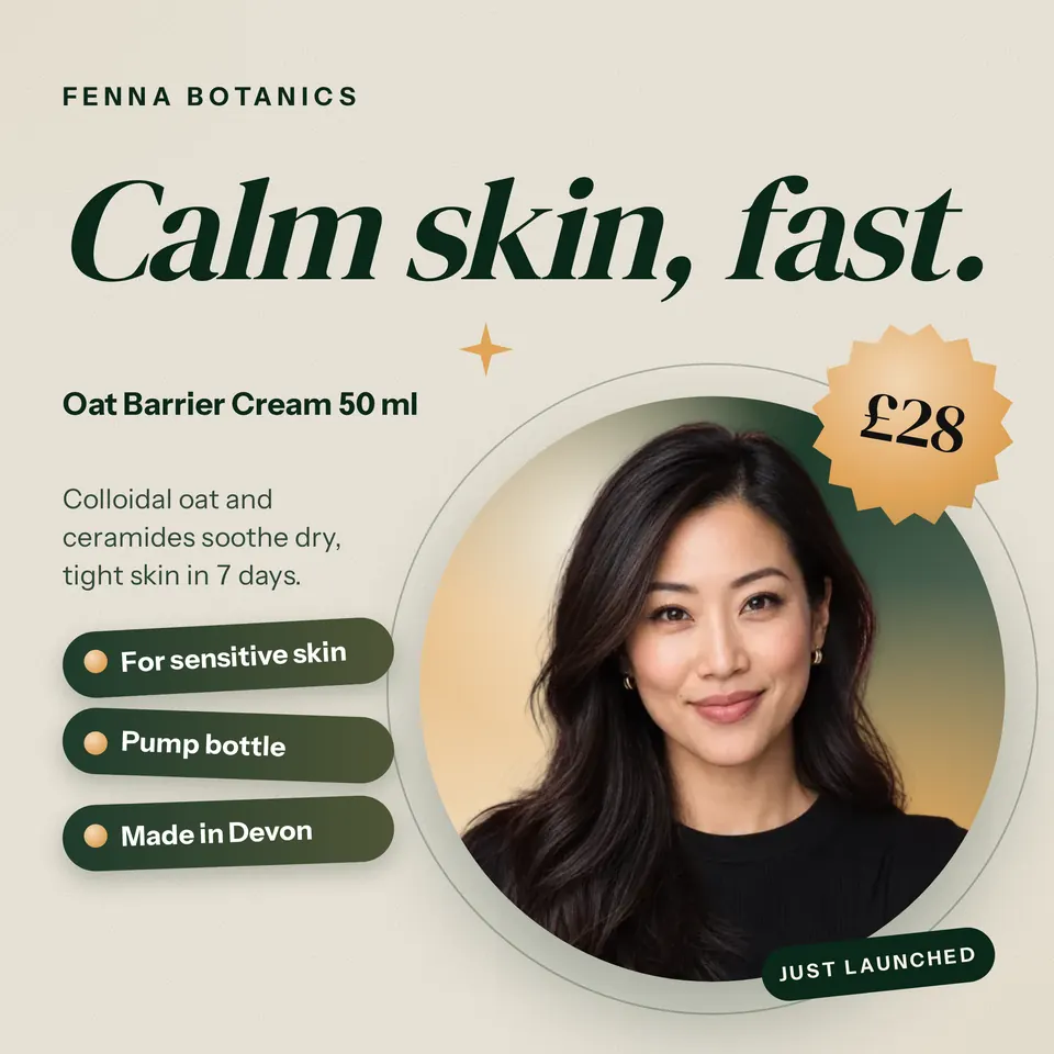 The Skincare serum launch design made for a second business, with its own details and brand.