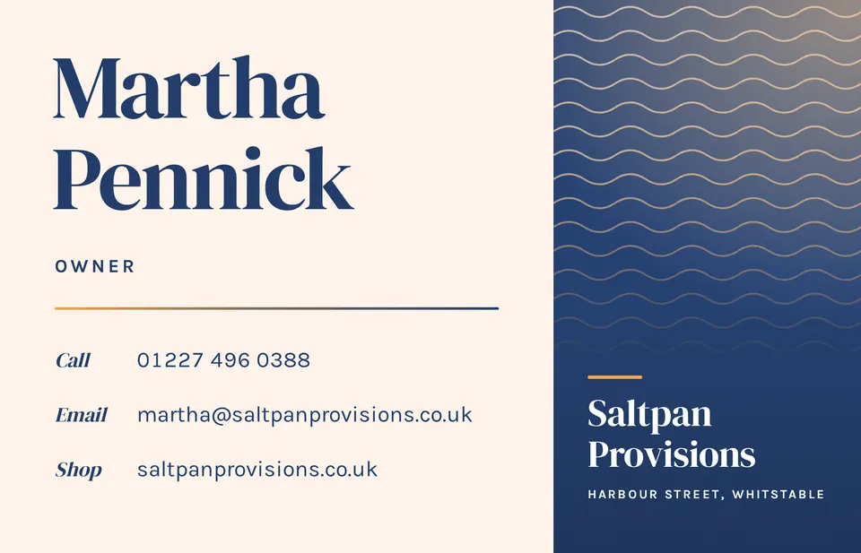 The Shop business card design made for a second business, with its own details and brand.