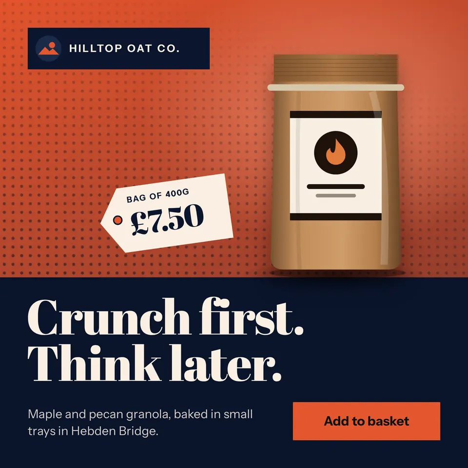 The Product photo ad design made for a third business, with its own details and brand.