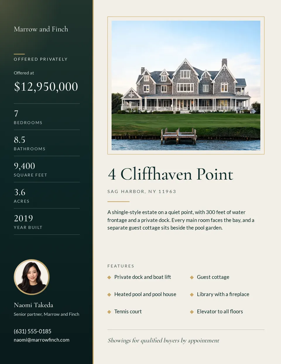 The Luxury real estate flyer design made for a second business, with its own details and brand.