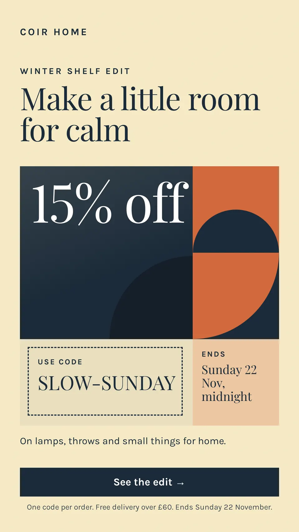 The Sale story design made for a third business, with its own details and brand.