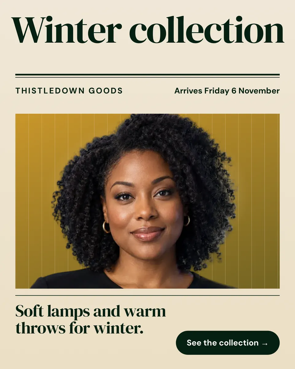 The Seasonal product launch ad design made for a second business, with its own details and brand.
