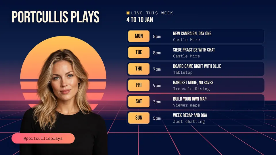 The Stream schedule design made for a third business, with its own details and brand.