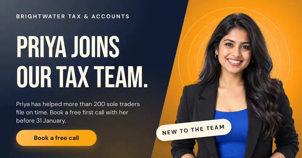 The Team announcement design made for a second business, with its own details and brand.