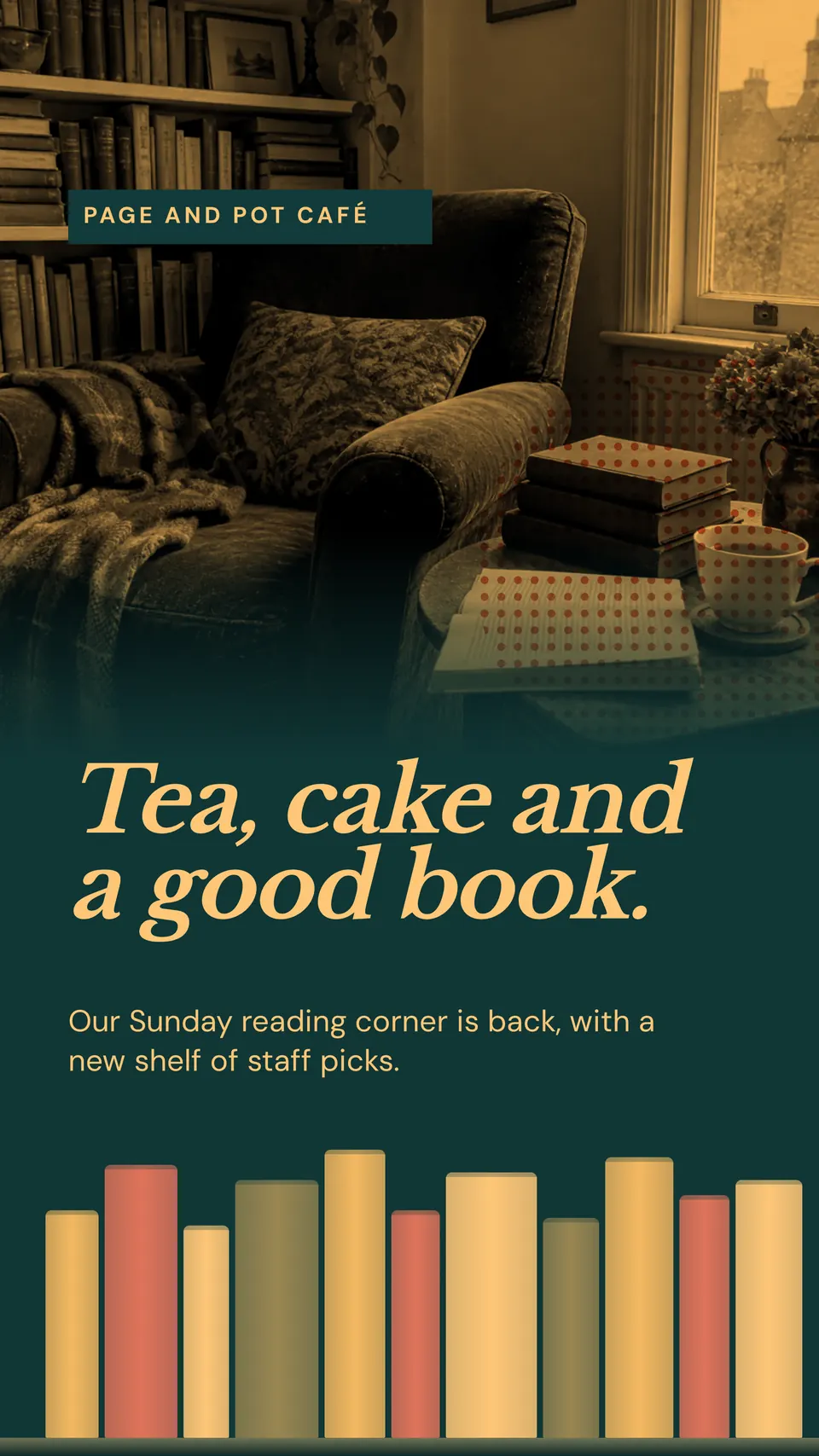 The TikTok reading list design made for a second business, with its own details and brand.