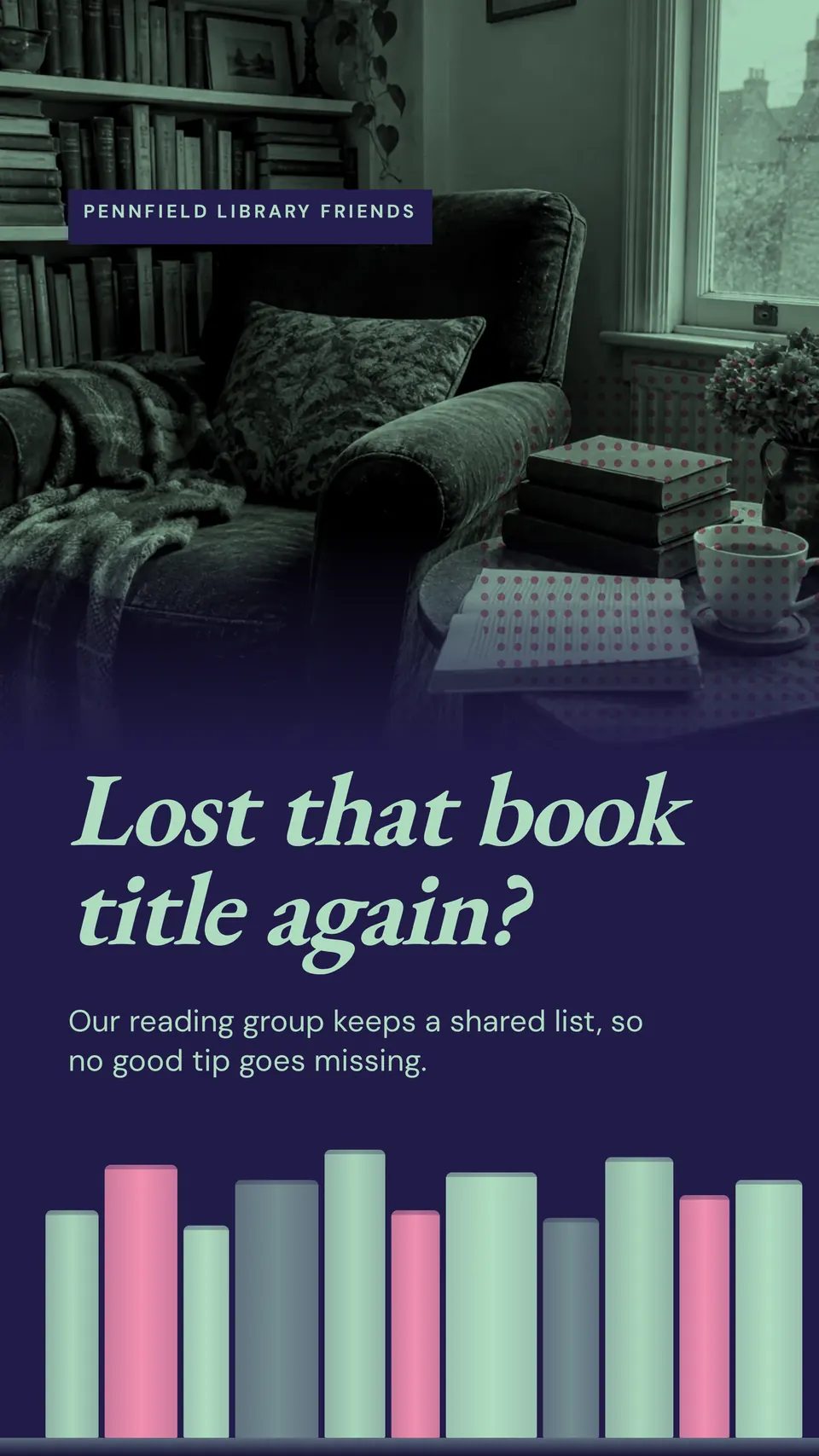 The TikTok reading list design made for a third business, with its own details and brand.