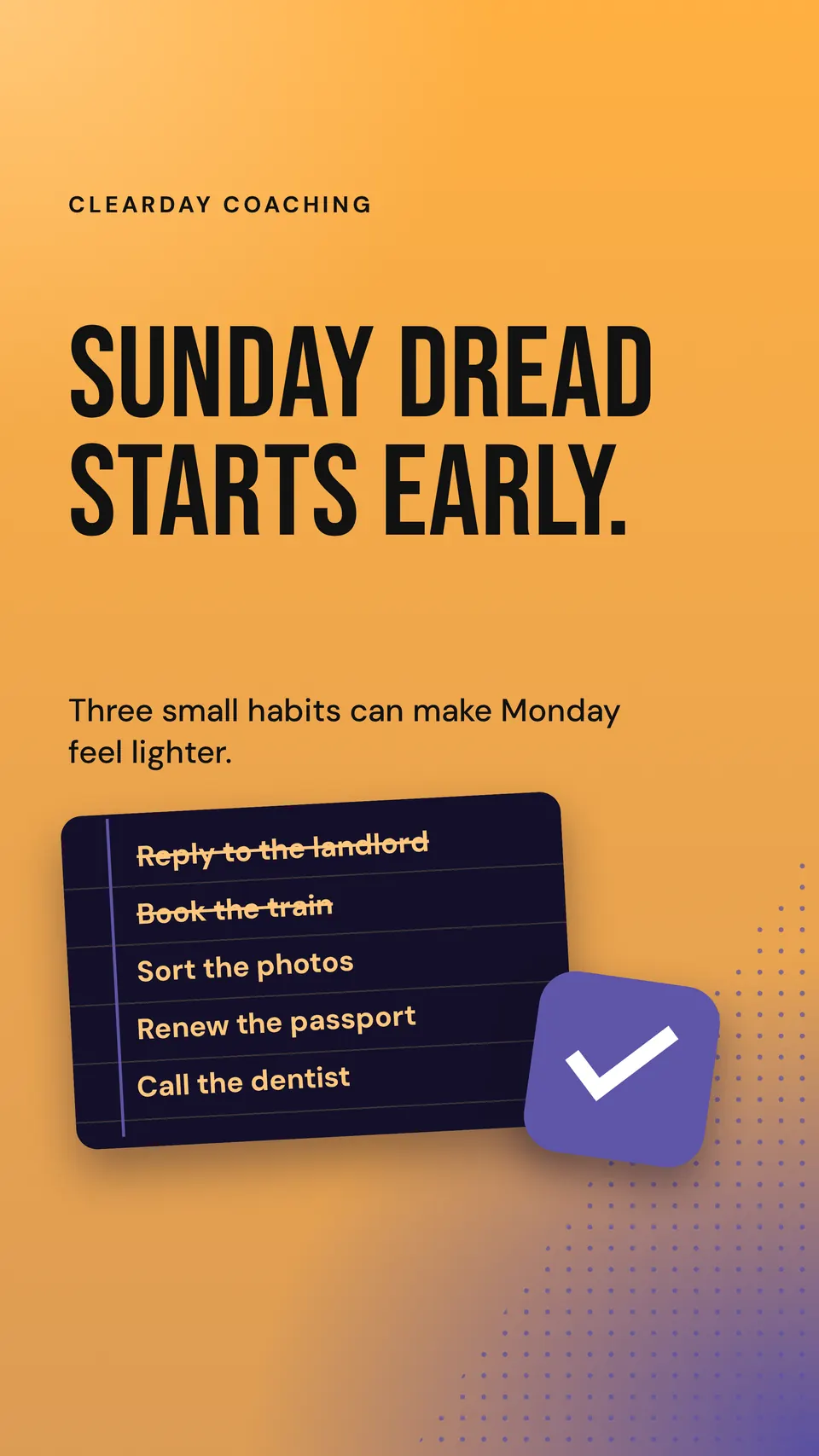 The TikTok task-list tips design made for a second business, with its own details and brand.
