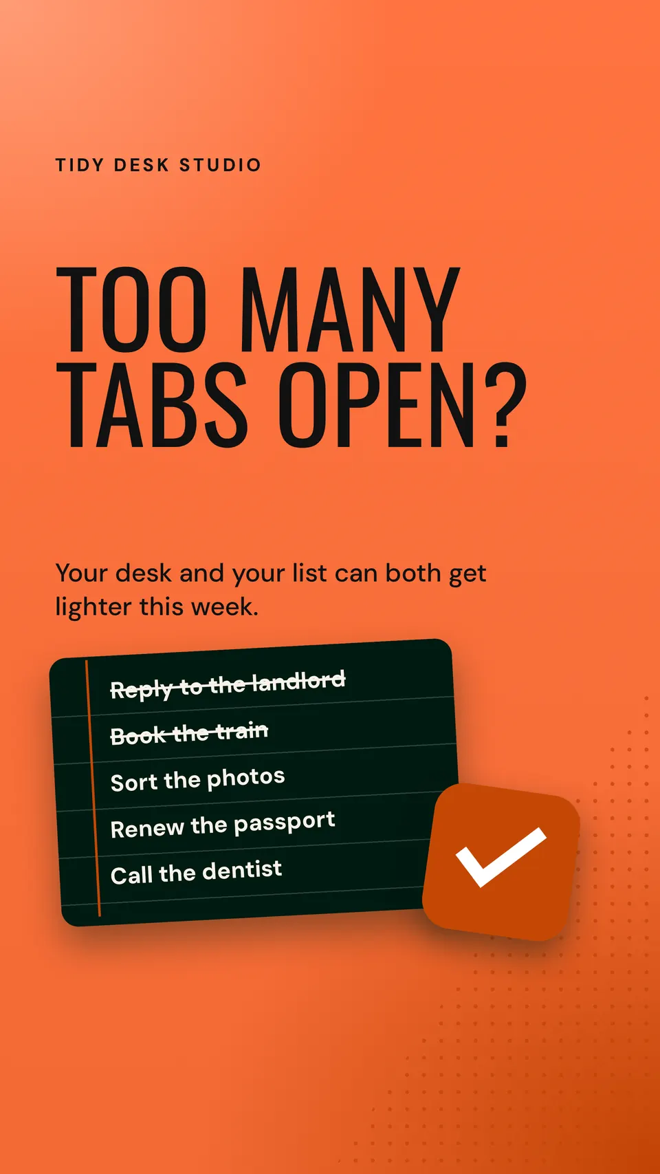 The TikTok task-list tips design made for a third business, with its own details and brand.