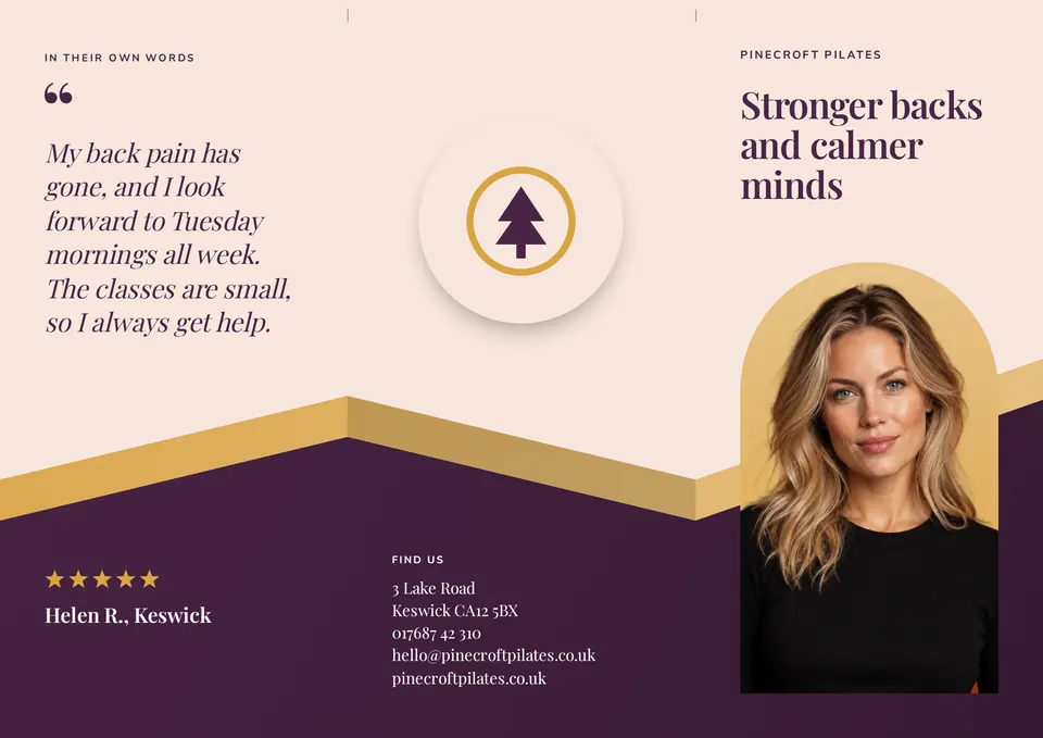 The Trifold brochure design made for a third business, with its own details and brand.